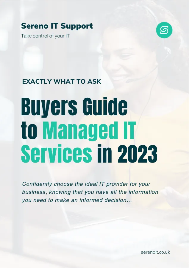 Cover of Sereno IT's Buyer's Guide to Managed IT Services PDF
