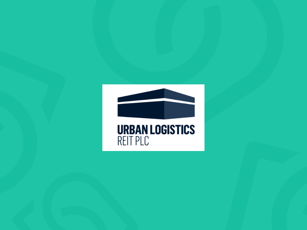Urban Logistics REIT PLC logo on a teal background, featured in Sereno’s case study for delivering reliable IT support and technology consultancy to a listed property investment company